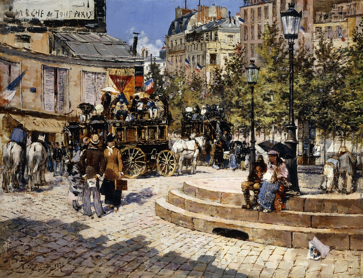 En travel Paris Square, 1878 av Felix Hilaire Buhot