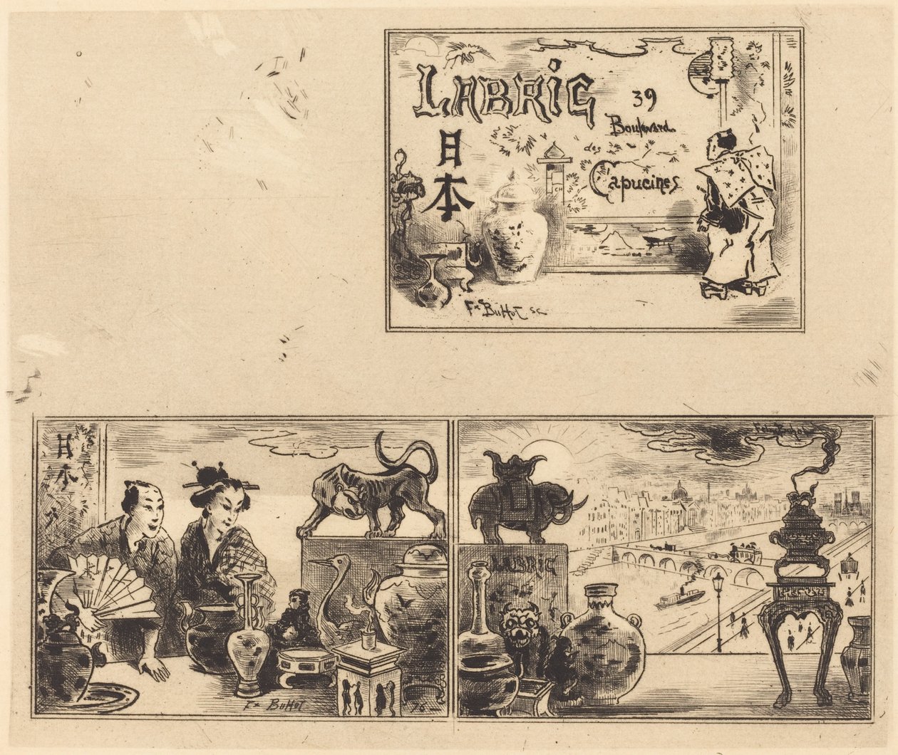 Labric adresse av Felix Hilaire Buhot