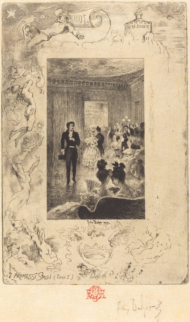 I Promessi Sposi The Troloved, 18791880. av Felix Hilaire Buhot