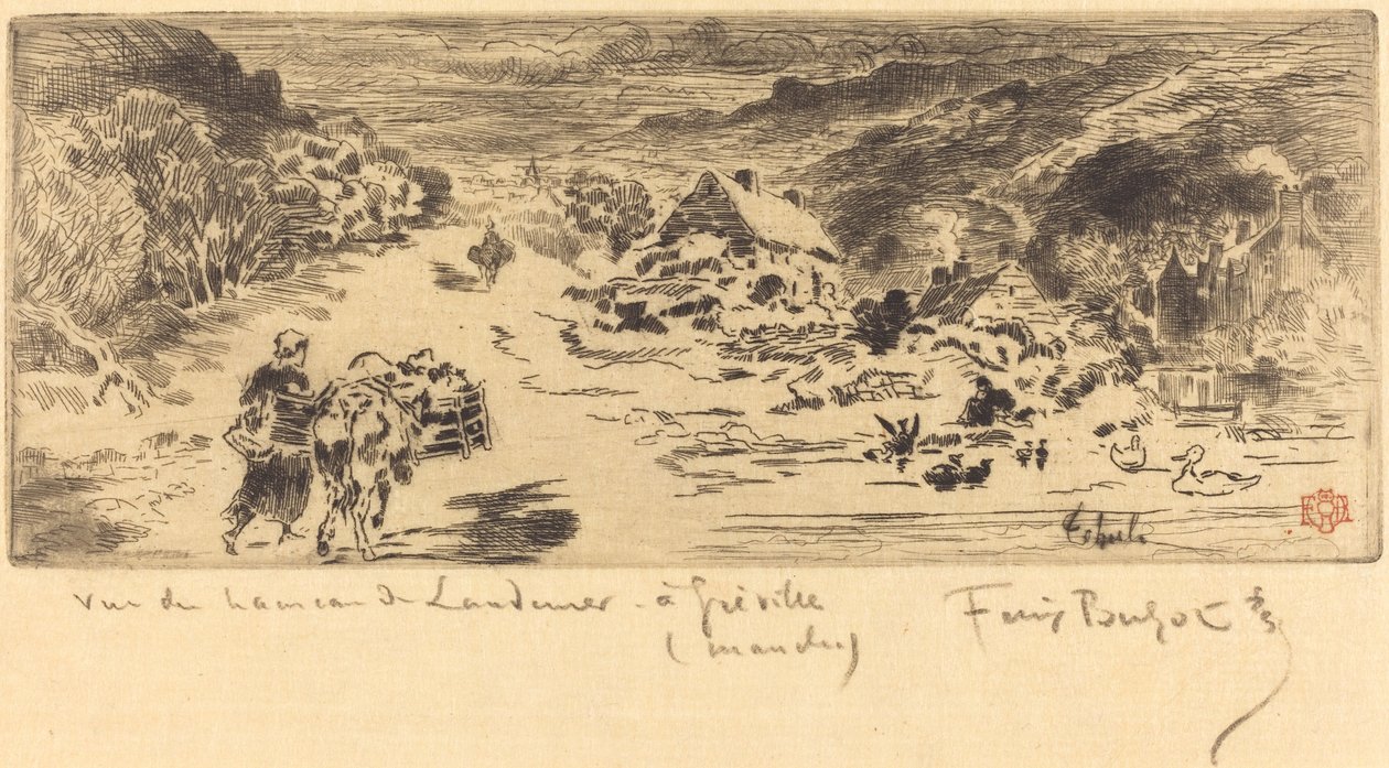 Inngangen til Landemer Hague, ca. 1873. av Felix Hilaire Buhot