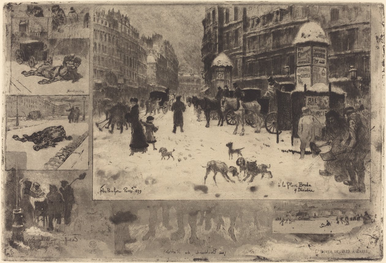 Vinter i Paris Vinter i Paris, 1879. av Felix Hilaire Buhot