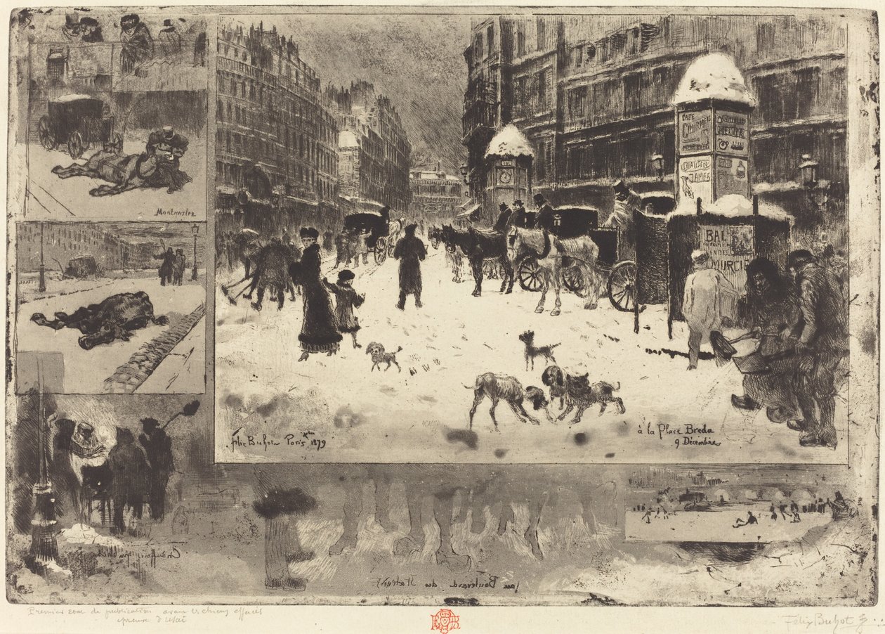 Vinter i Paris Vinter i Paris, 1879. av Felix Hilaire Buhot