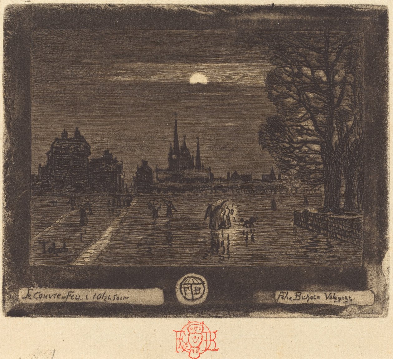Portforbudet (foran) av Felix Hilaire Buhot