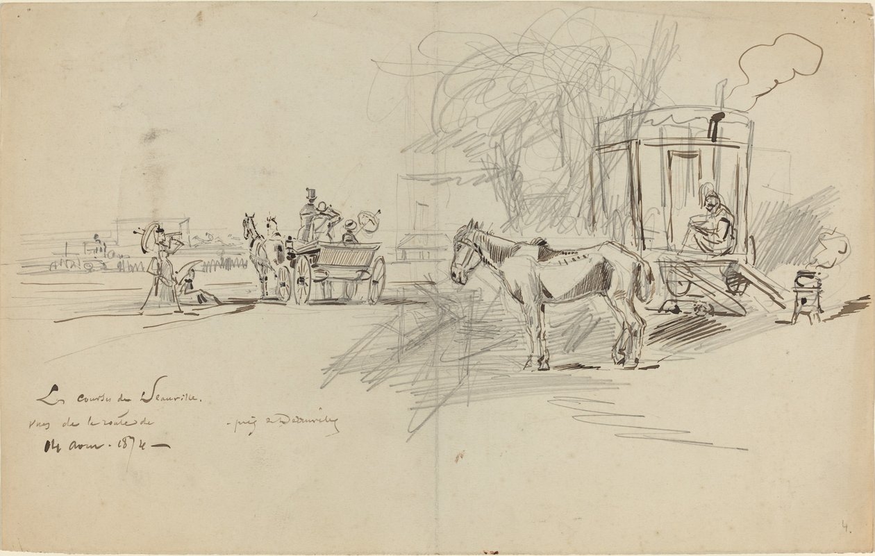 Deauville-løpene, 1874. av Felix Hilaire Buhot