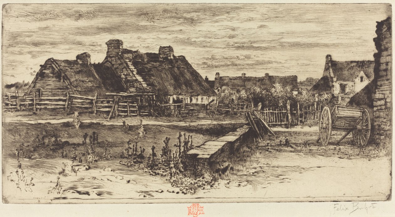 De store hyttene av Felix Hilaire Buhot
