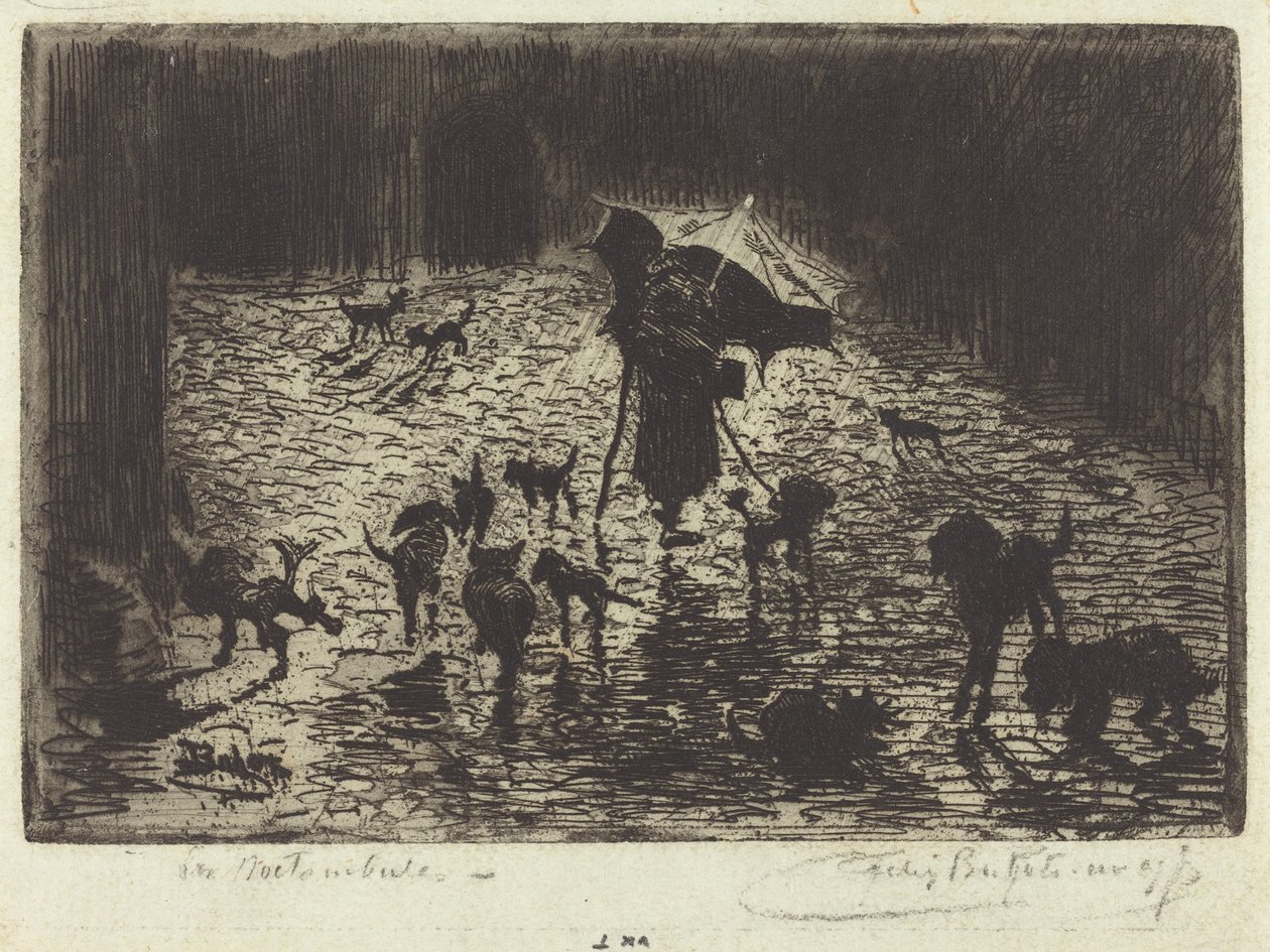 Les Noctambules The Night Prowlers, 18761877. av Felix Hilaire Buhot
