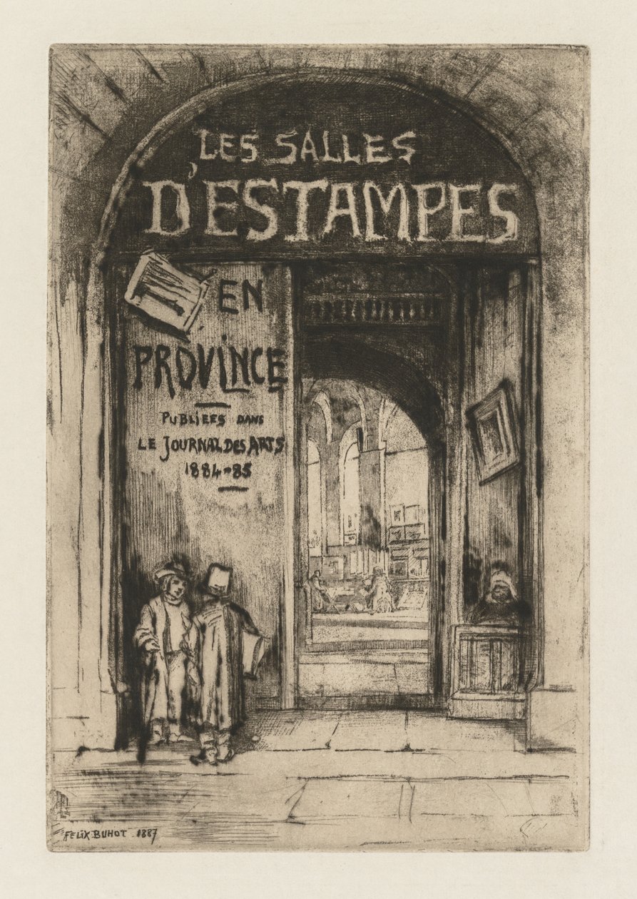 Trykkrommene i provinsene, 1877. av Felix Hilaire Buhot