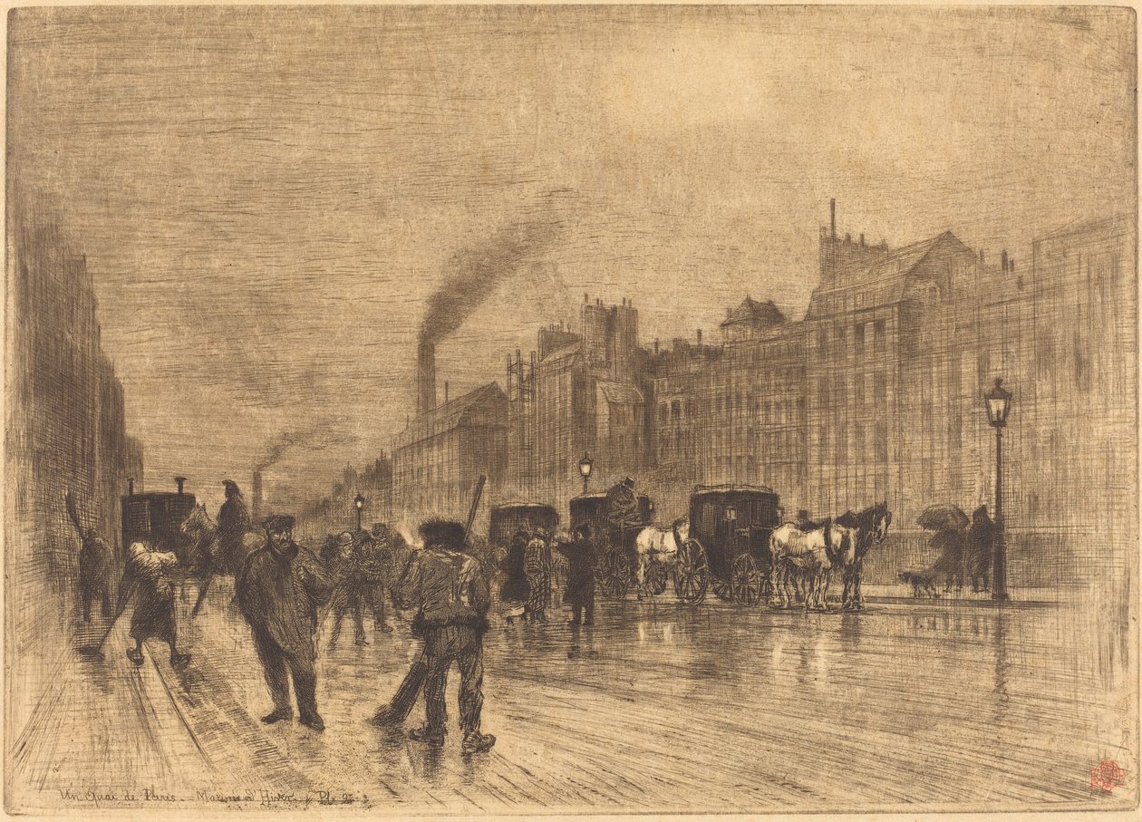 Vintermorgen på kaiene av Felix Hilaire Buhot