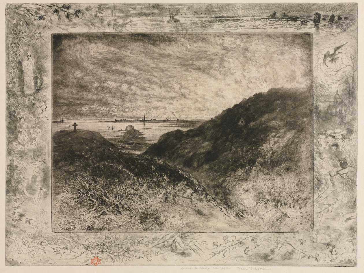 Cliff: Bay of Saint-Malo, 1886-1890. av Felix Hilaire Buhot