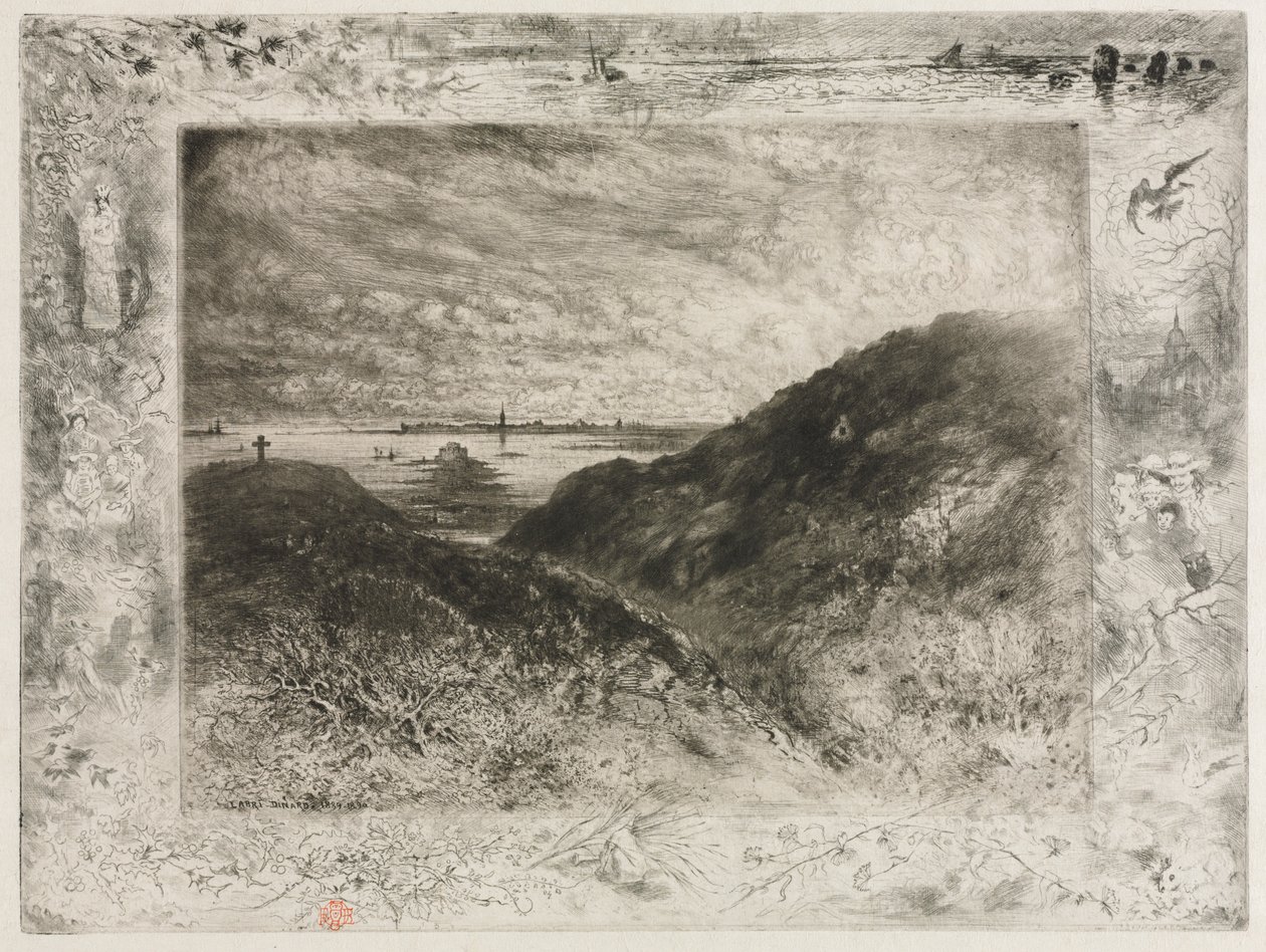 The Cliff, Bay of Saint Malo av Felix Hilaire Buhot