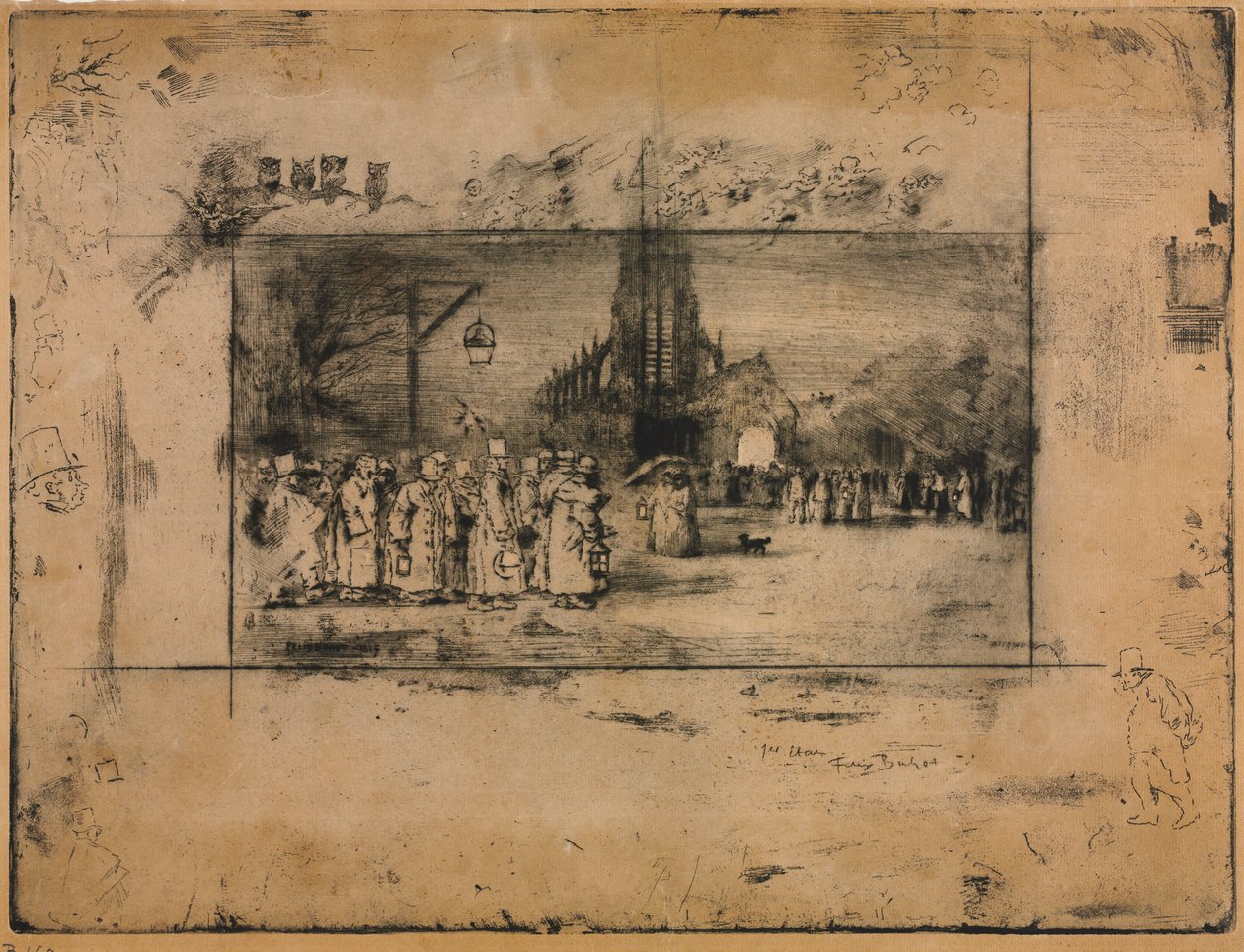 Midnattsmessen av Felix Hilaire Buhot