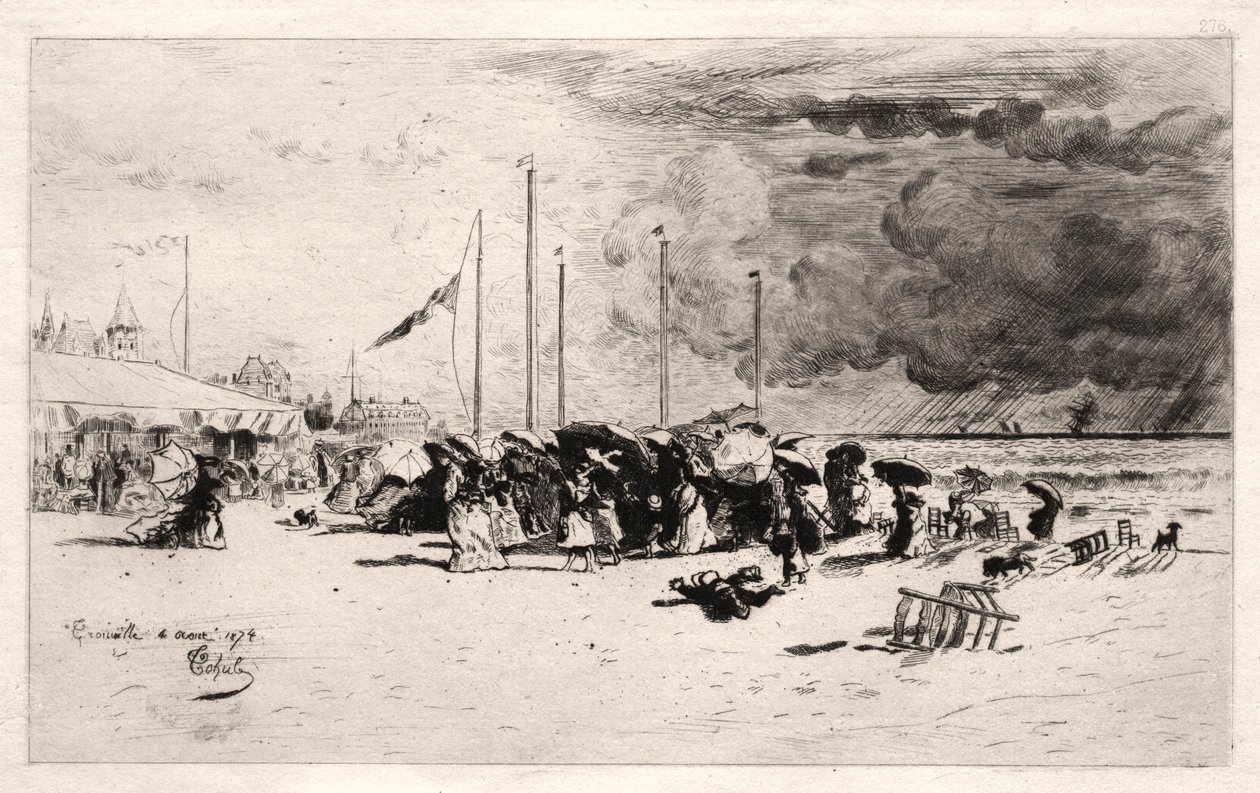 Squall ved Trouville, 1874. av Felix Hilaire Buhot