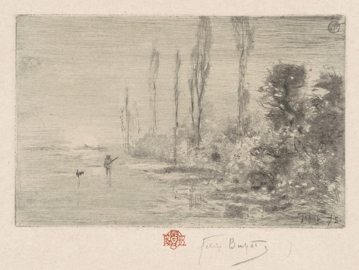 En høstmorgen høstettermiddag, 1875. av Felix Hilaire Buhot