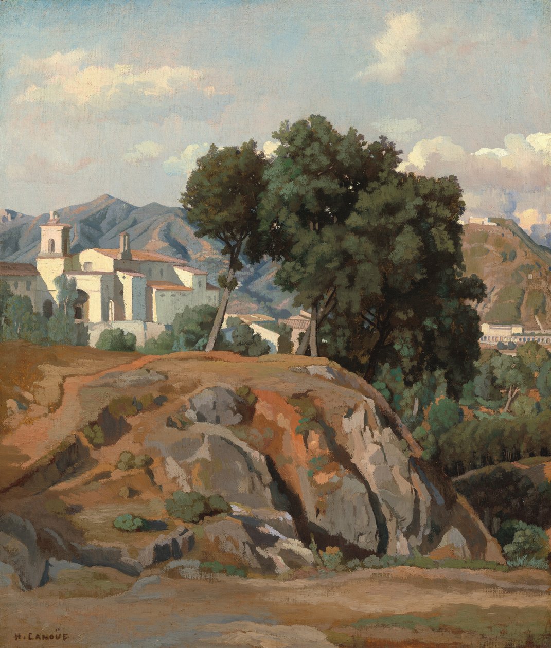 Utsikt over La Cava, ca. 1840. av Felix Hippolyte Lanoue