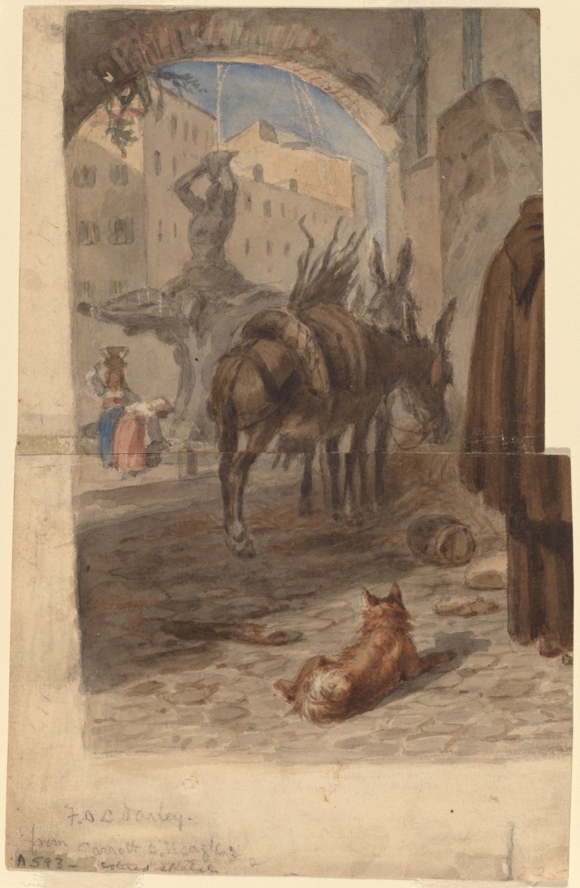 Bernini-fontenen, Roma [recto] av Felix Octavius Carr Darley
