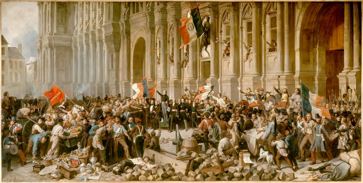 Revolusjonen i 1848: Alphonse de Lamartine av Felix Philippoteaux