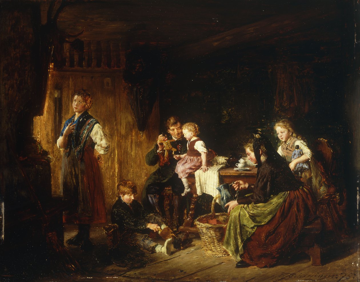 Ettermiddag tidsfordriv, 1875 av Felix Schlesinger
