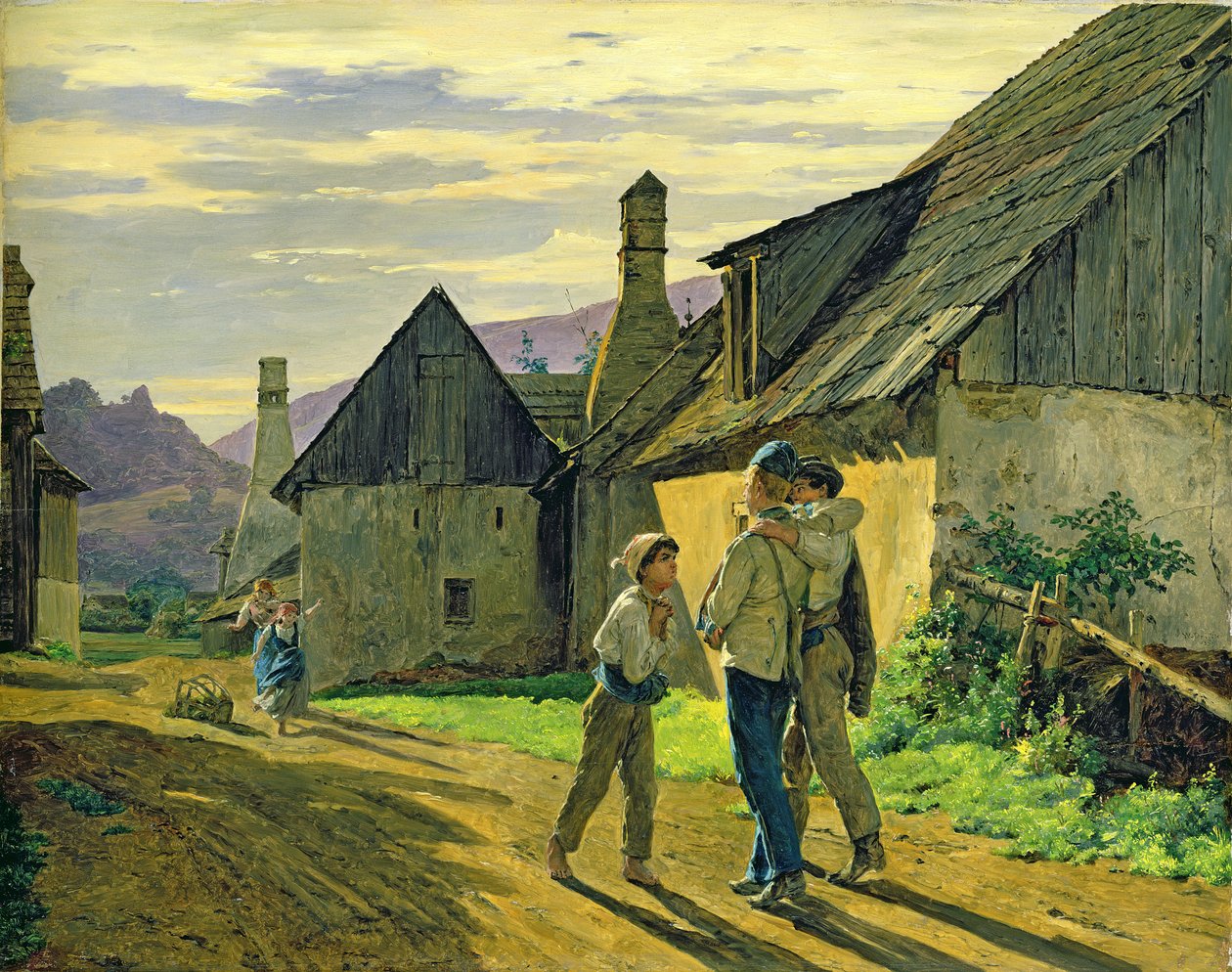 Kommer hjem fra krigen, 1859 av Ferdinand Georg Waldmuller