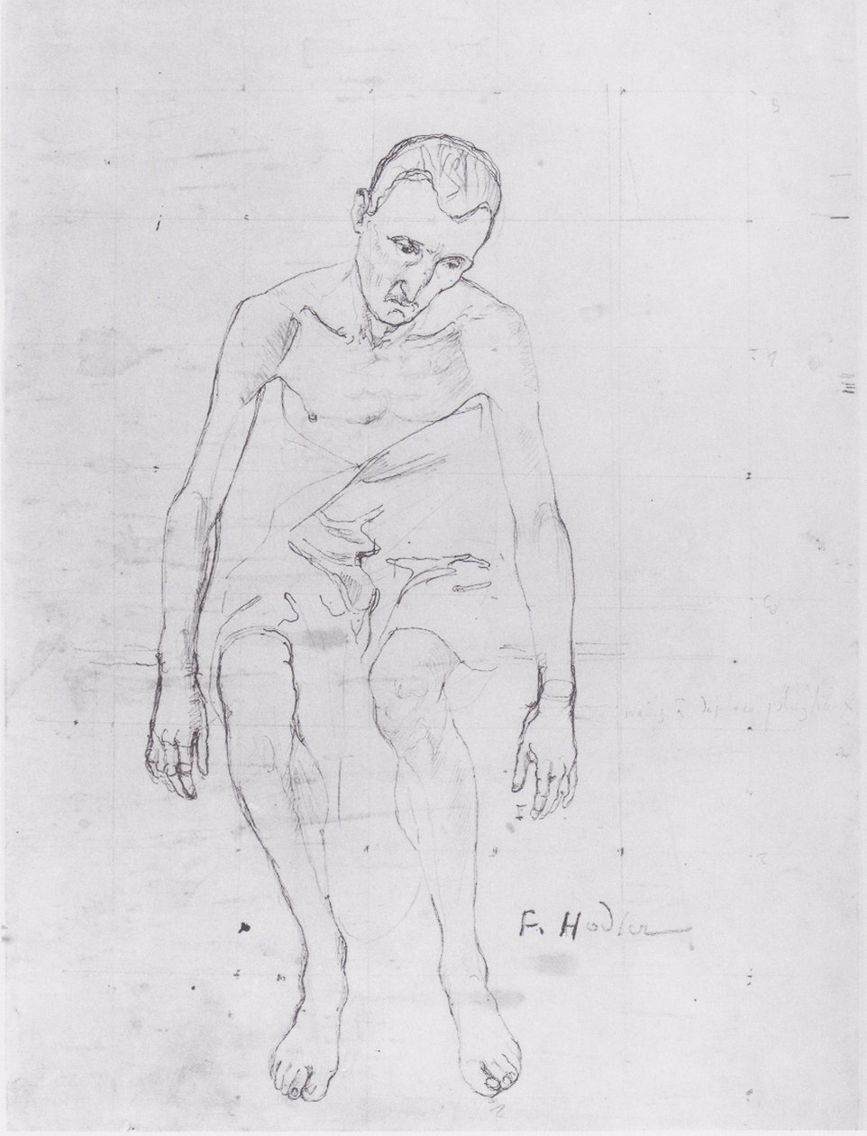Studie av den sentrale figuren i kvinnelivet. av Ferdinand Hodler