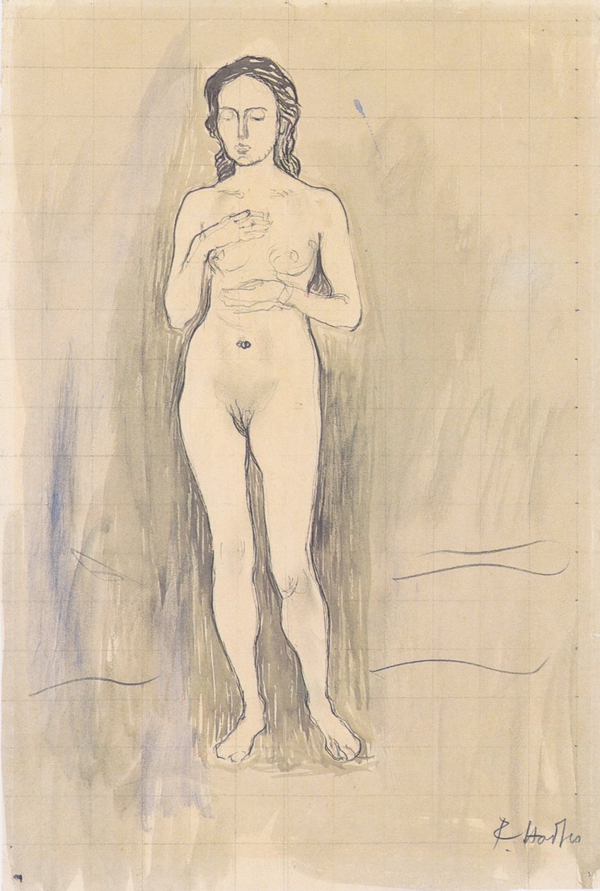 Kvinnelig nakenstudie til sannhet? N av Ferdinand Hodler