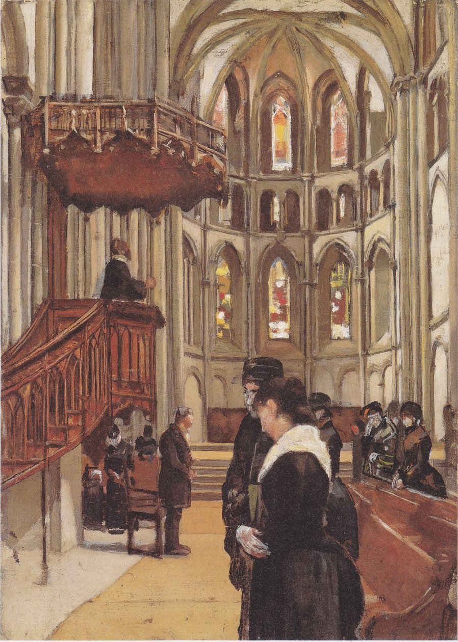 Bønnen i Saint-Pierre-katedralen i Genève av Ferdinand Hodler