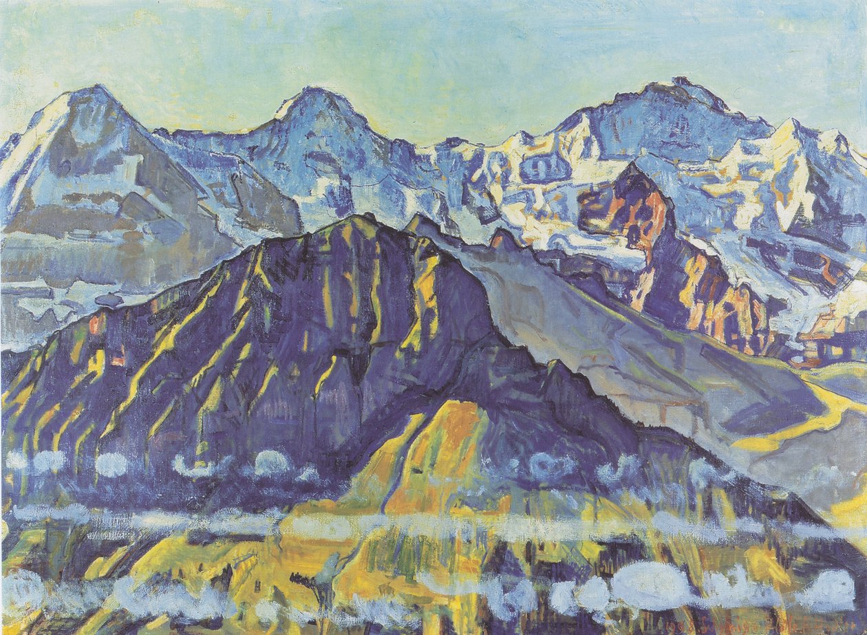 Eiger, Mönch og Jungfrau i morgensolen av Ferdinand Hodler