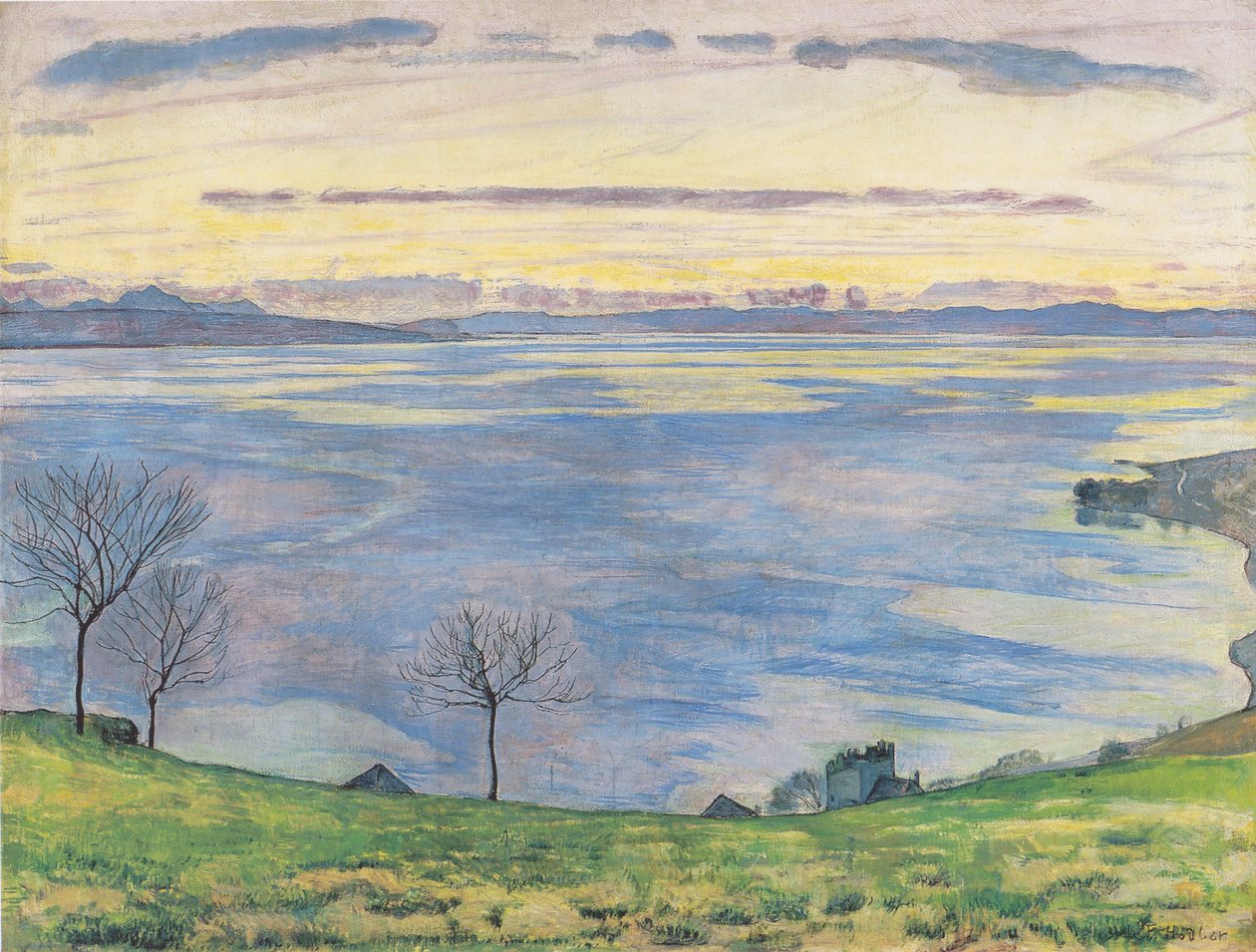 Genfersjøen om kvelden fra Chexbres av Ferdinand Hodler
