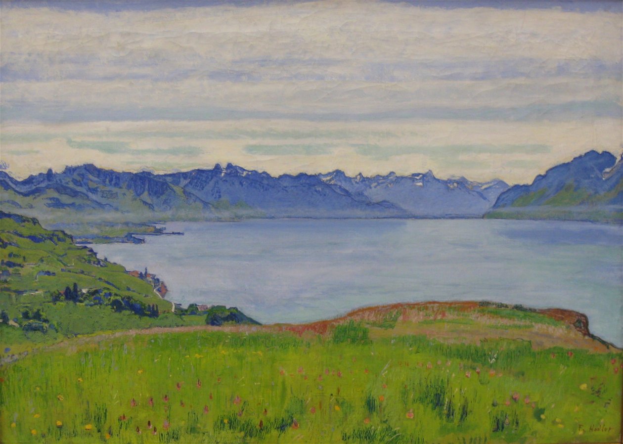 Landskap ved Genfersjøen av Ferdinand Hodler