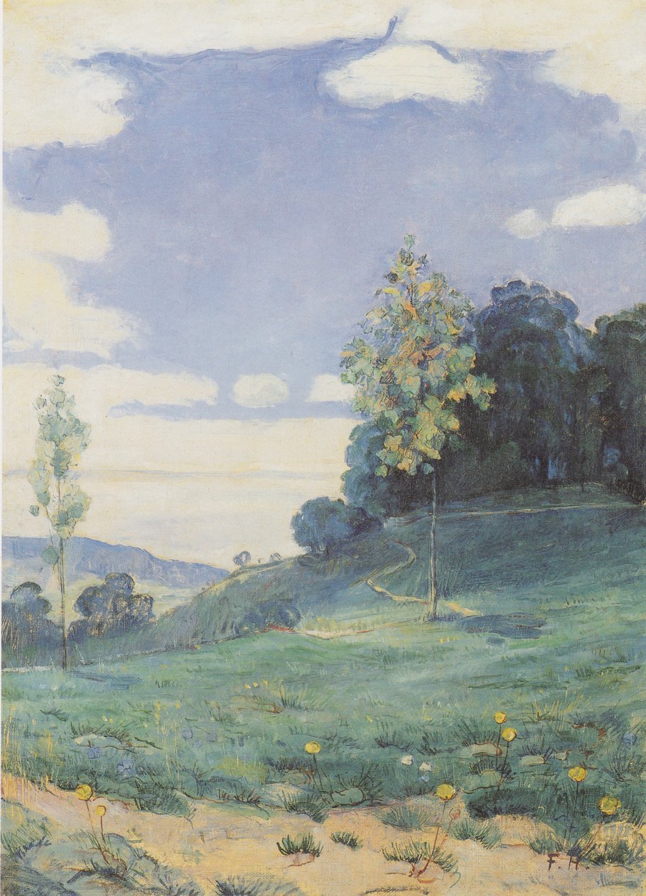 Landskap med to små trær av Ferdinand Hodler