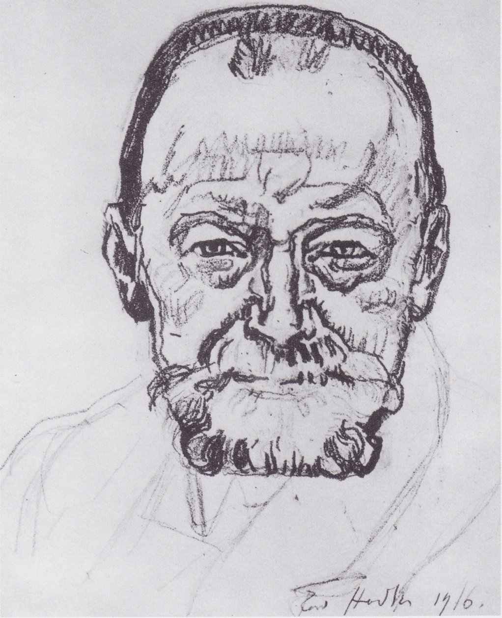 Selvportrettstudie av Ferdinand Hodler