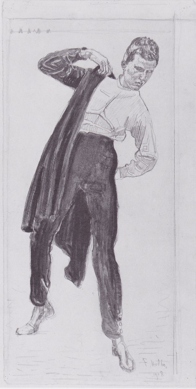Student tar på seg tunikaen av Ferdinand Hodler