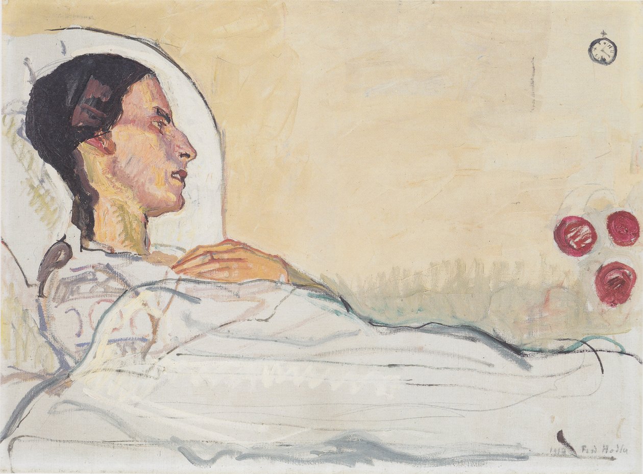 Valentine Godé-Darel i sykesengen av Ferdinand Hodler