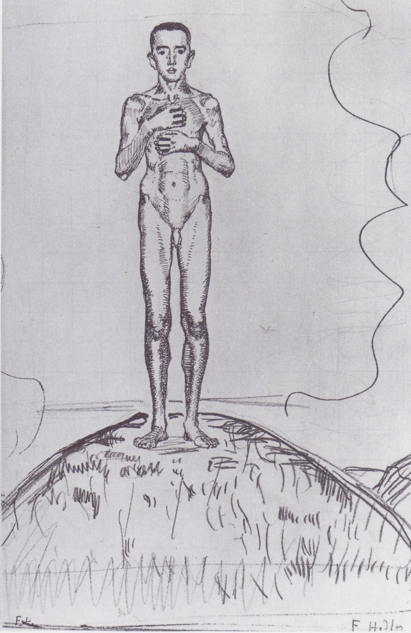 Ung mann som står på en høyde av Ferdinand Hodler