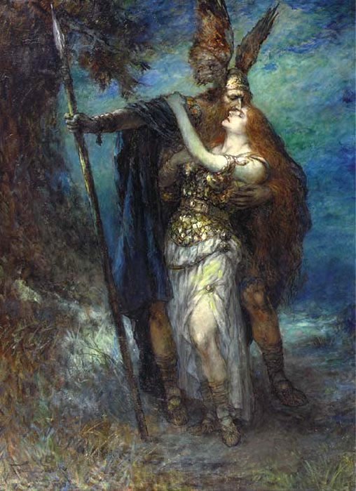 Wotan og Brunhilde av Ferdinand Leeke