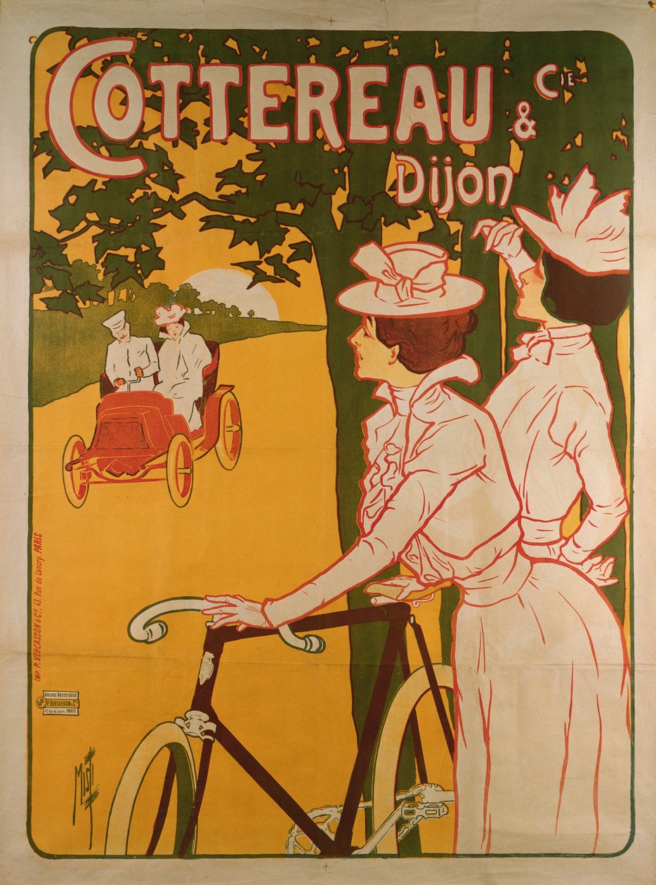 Plakat reklame Cottereau und Dijon sykler av Ferdinand Misti Mifliez