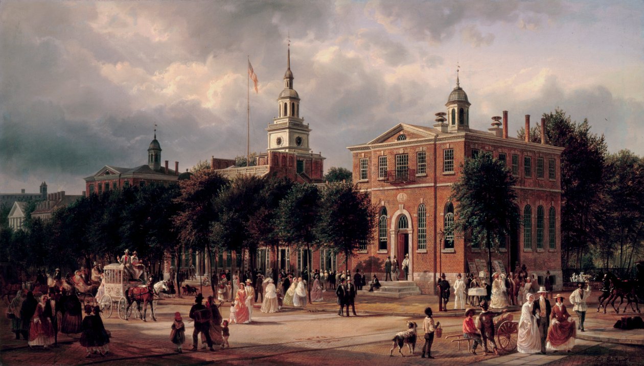 Independence Hall i Philadelphia av Ferdinand Richardt