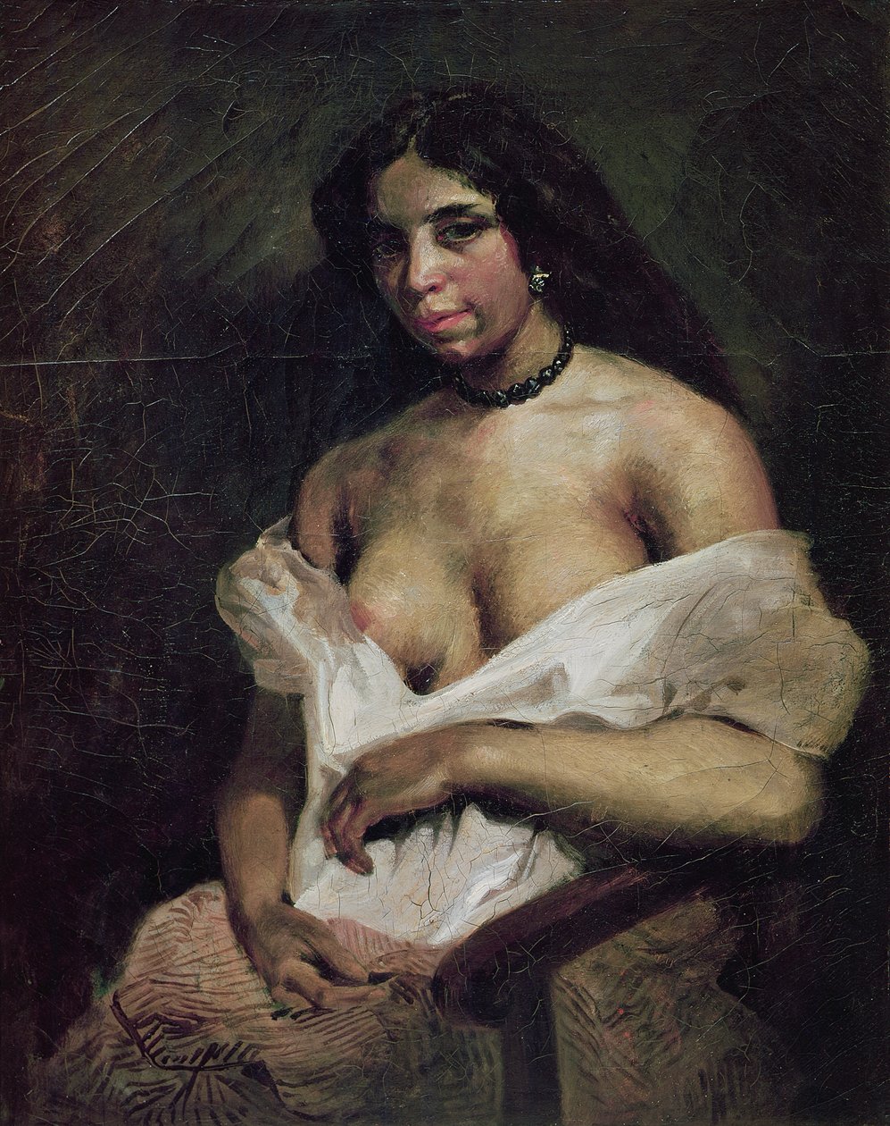 En mulattkvinne, ca. 1821-24 av Ferdinand Victor Eugene Delacroix