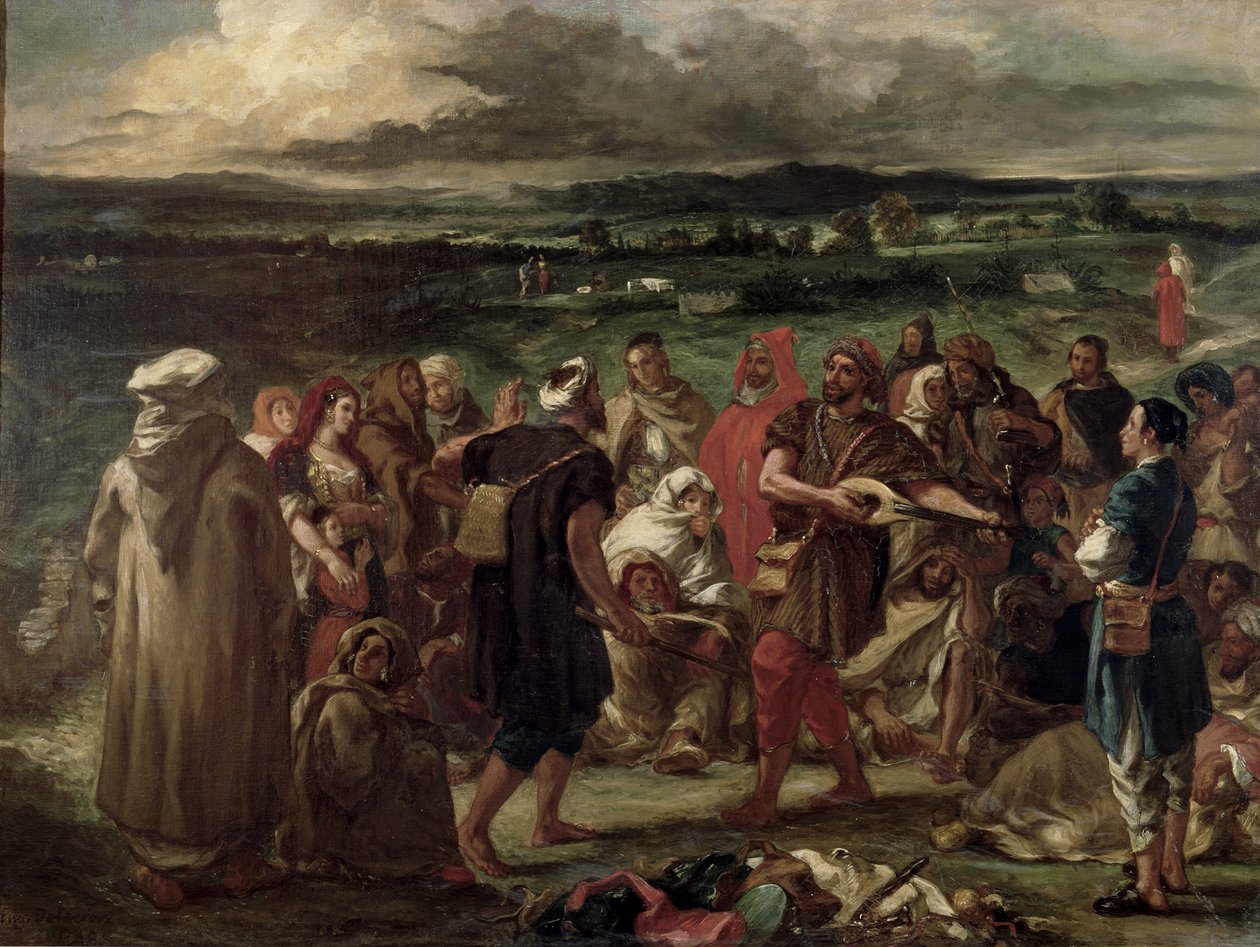 Komikere eller arabiske bøffer, 1848 av Ferdinand Victor Eugene Delacroix
