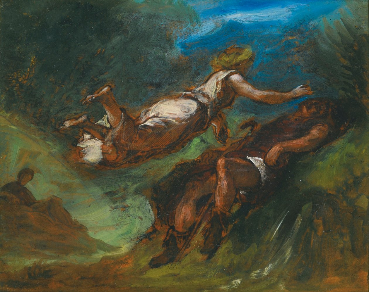 Hesiod og musa av Ferdinand Victor Eugene Delacroix