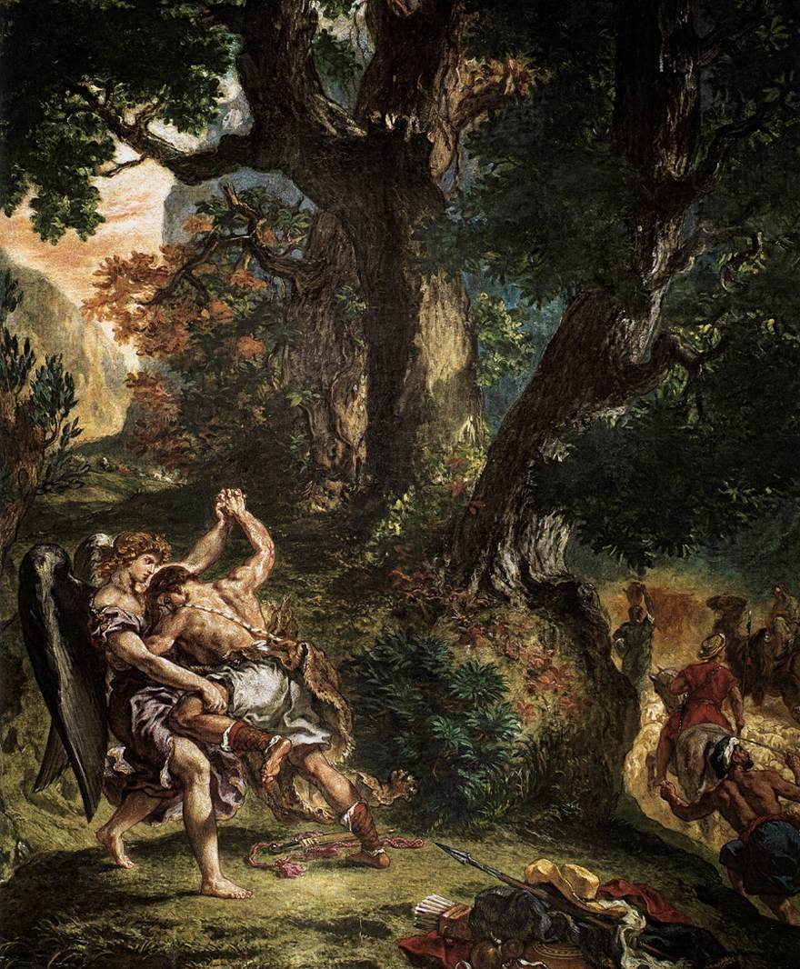 Jacob Wrestling with the Angel av Ferdinand Victor Eugene Delacroix