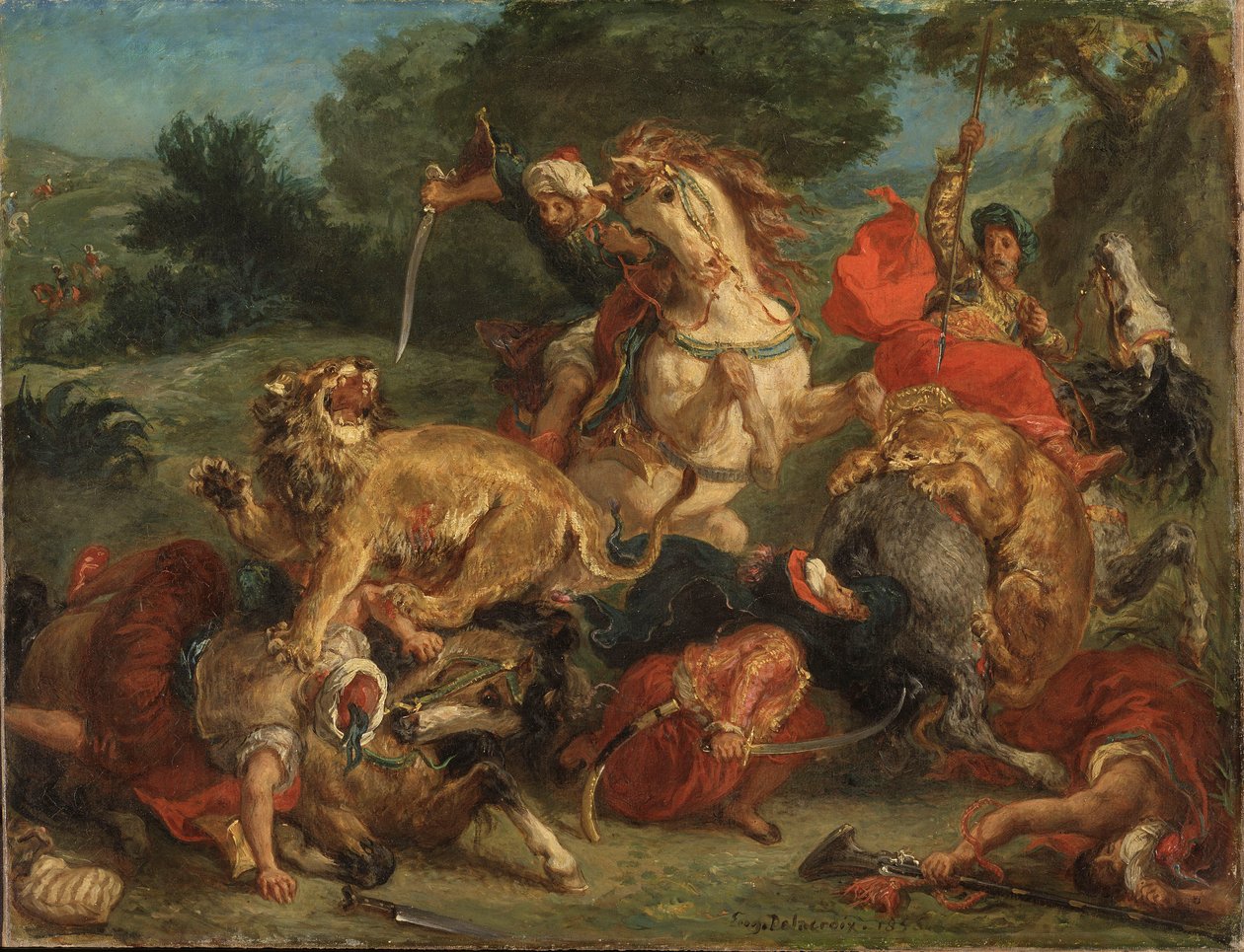 Løvejakten av Ferdinand Victor Eugene Delacroix