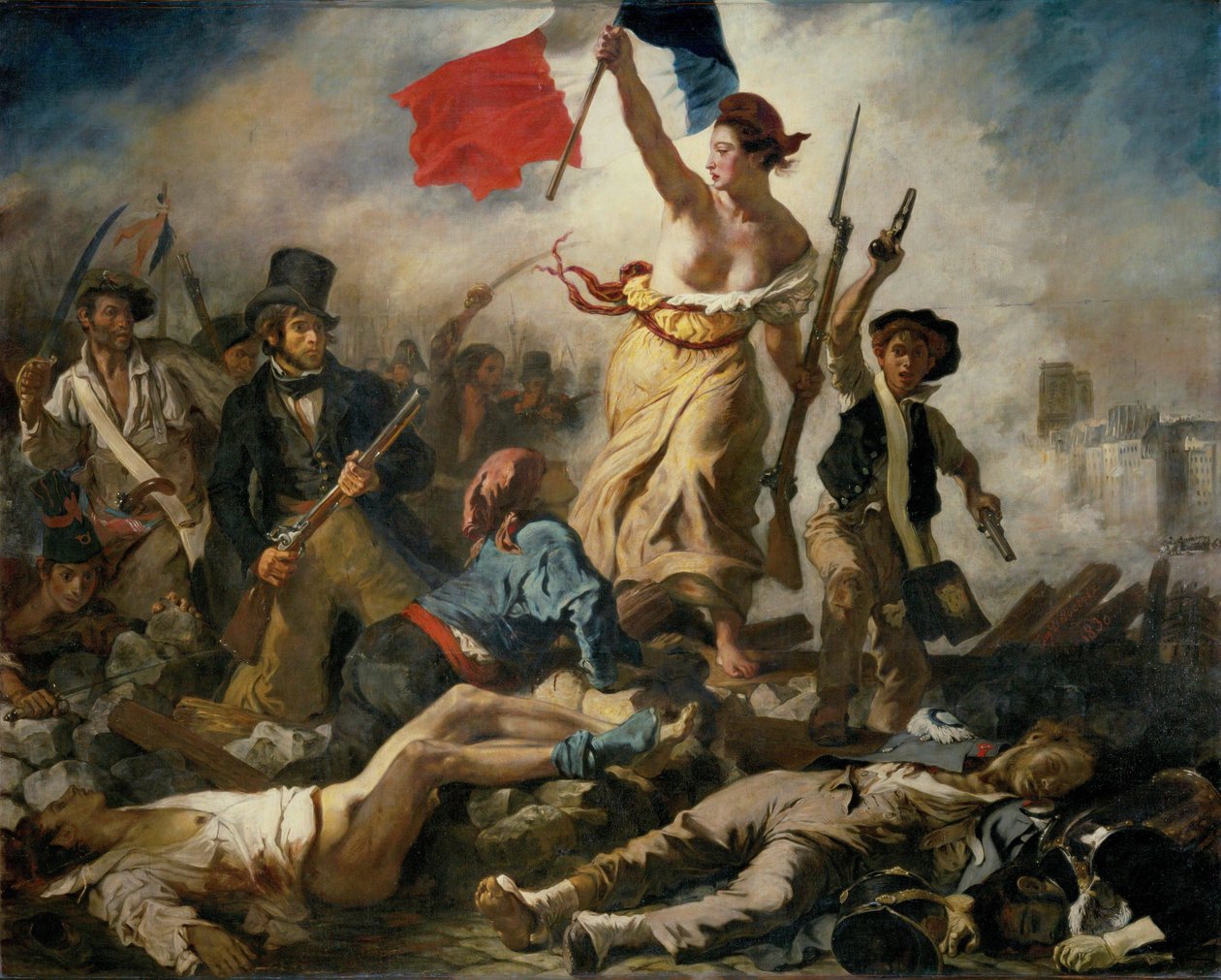 28. juli. Frihet som leder folket av Ferdinand Victor Eugene Delacroix