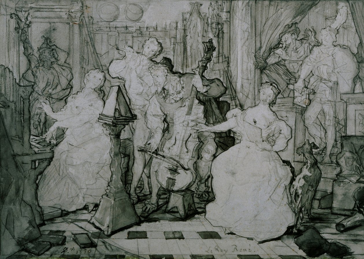 Roy René av Ferdinand Victor Eugene Delacroix