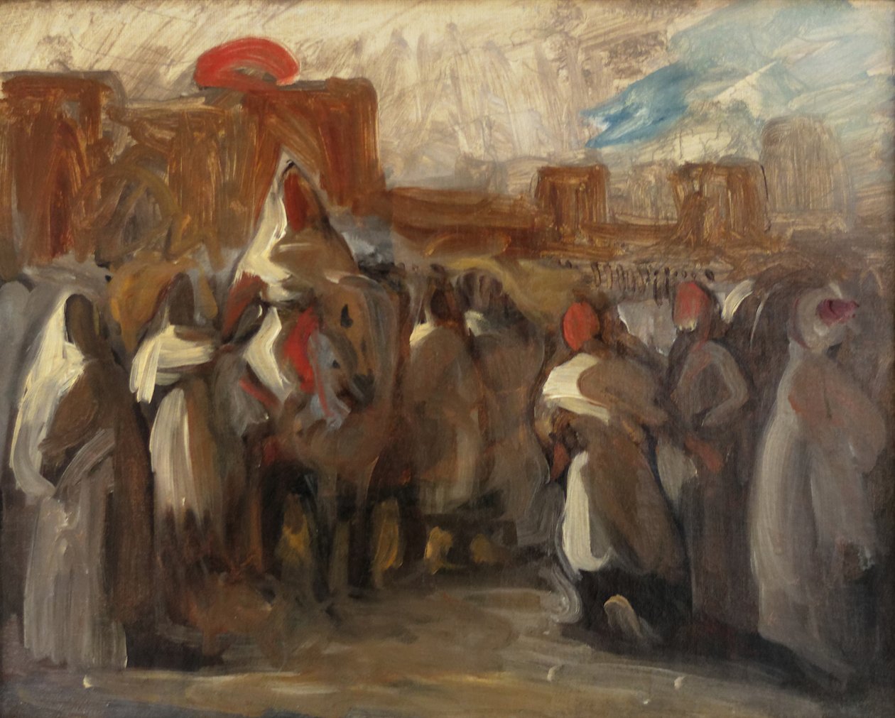 Sultanen i Marokko Moulay av Ferdinand Victor Eugene Delacroix