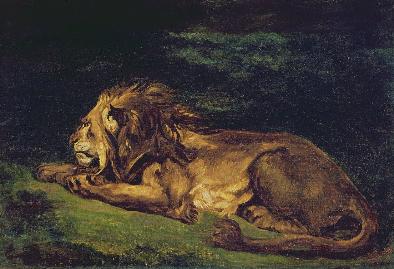 Løven hviler av Ferdinand Victor Eugene Delacroix