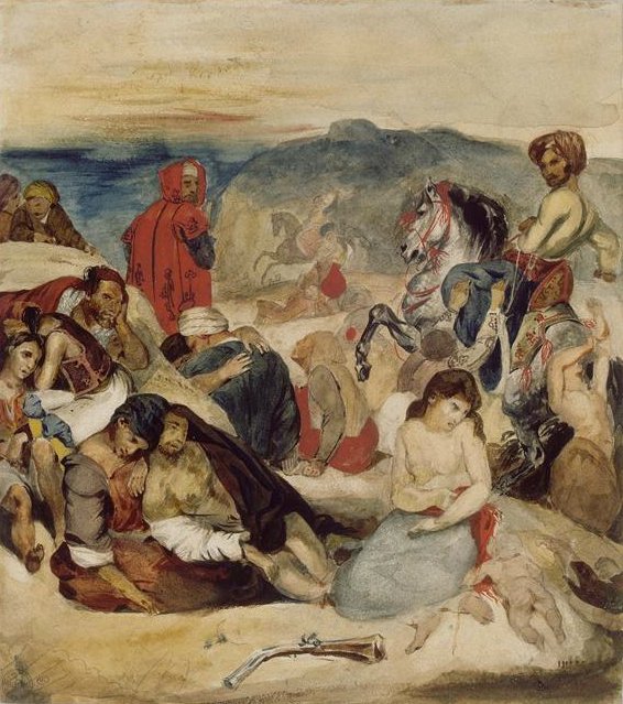 Massakre på Chios av Ferdinand Victor Eugene Delacroix