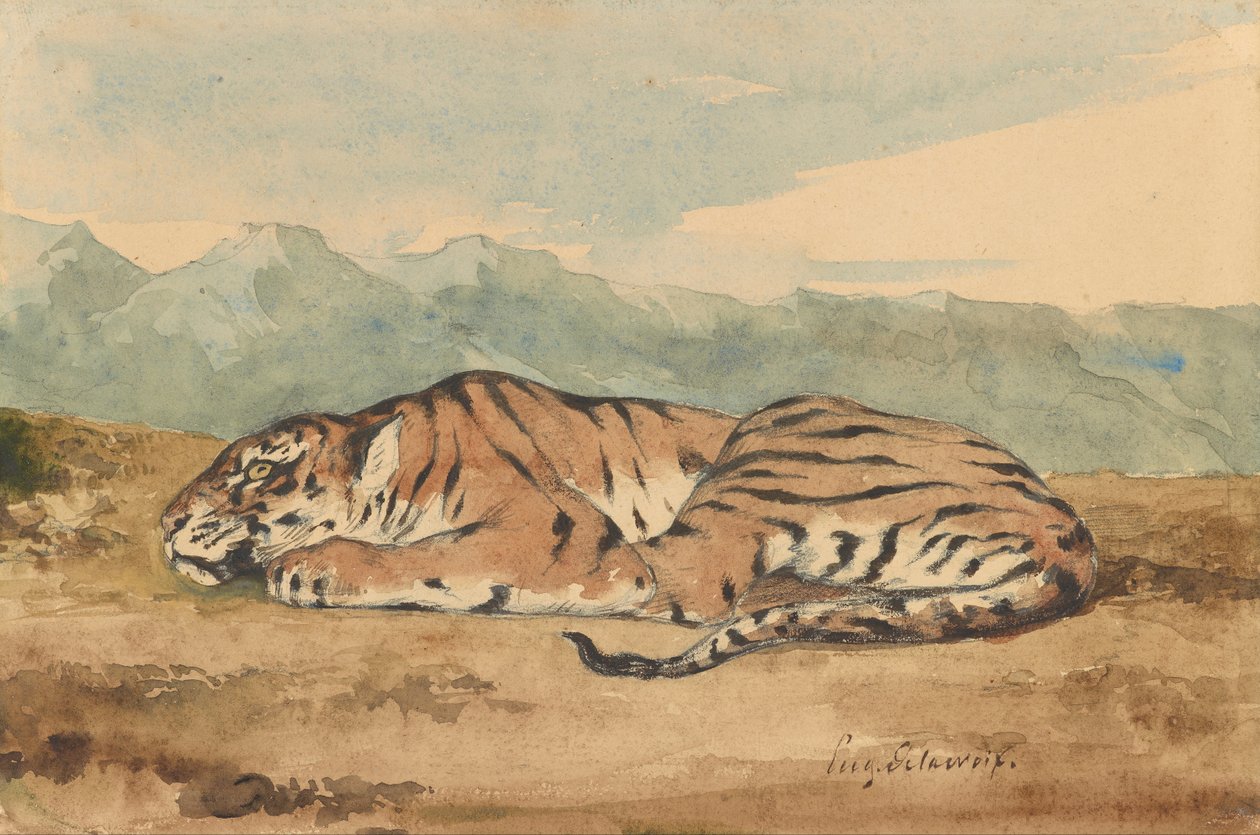Royal Tiger av Ferdinand Victor Eugene Delacroix