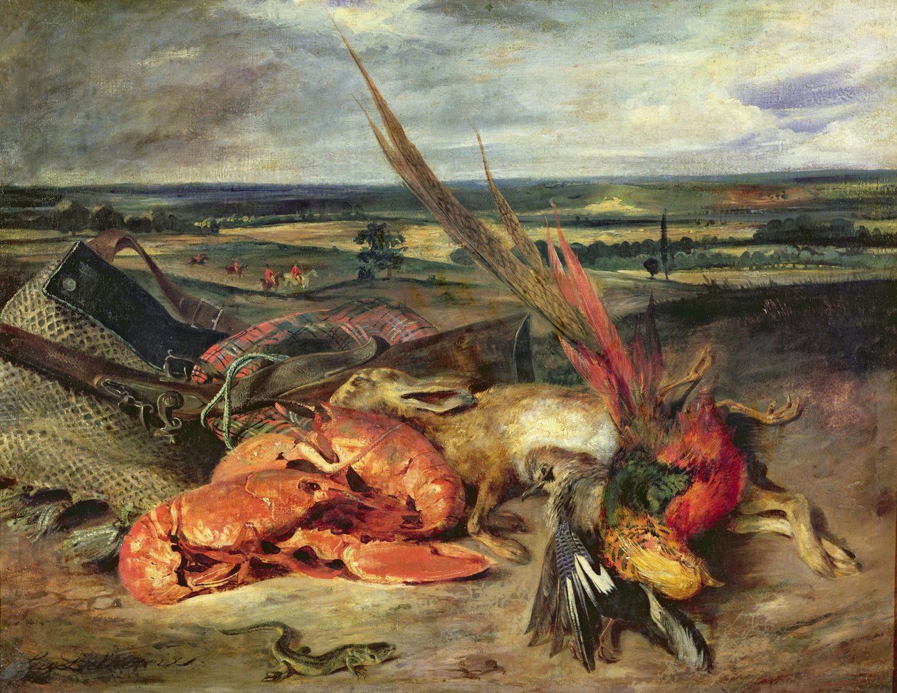 Stilleben med hummer, 1826-27 av Ferdinand Victor Eugene Delacroix