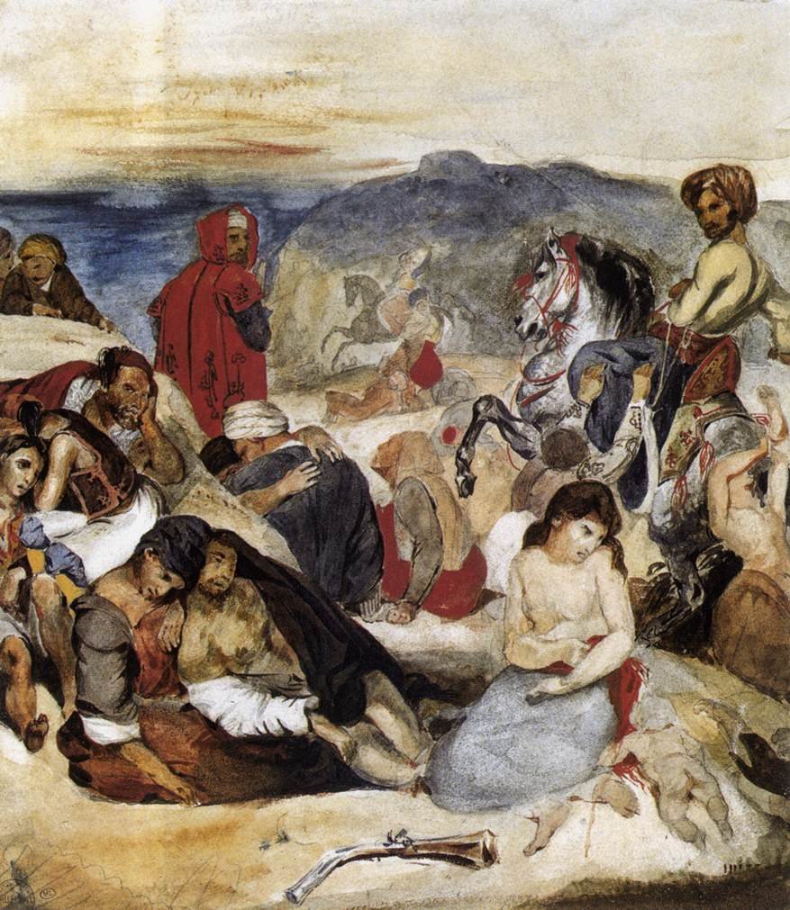 Massakren på Chios av Ferdinand Victor Eugene Delacroix