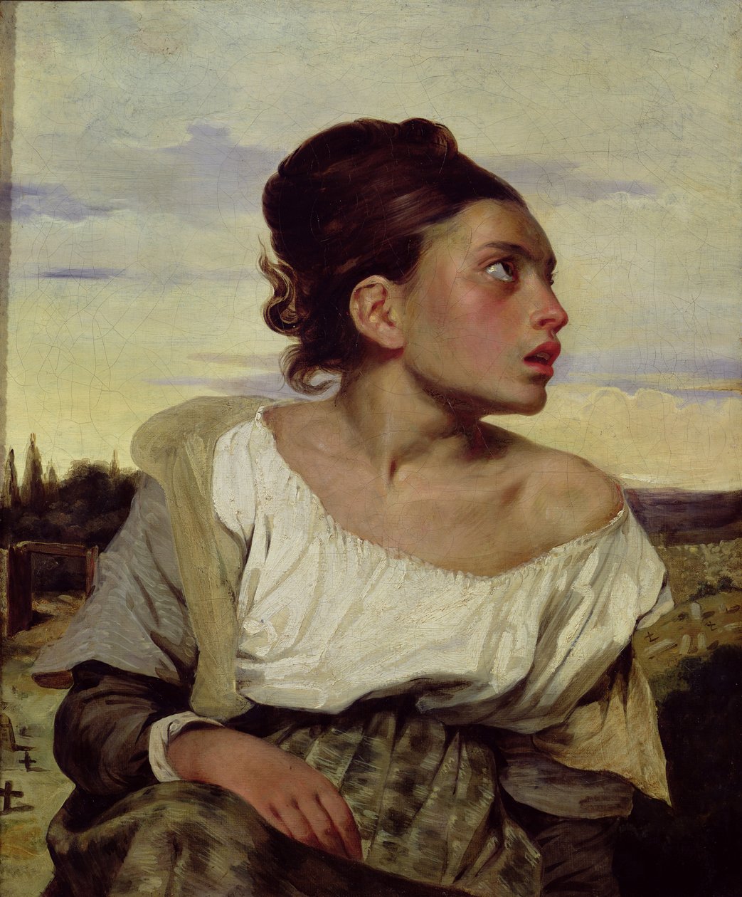 Ung foreldreløs på kirkegården, 1824 av Ferdinand Victor Eugene Delacroix